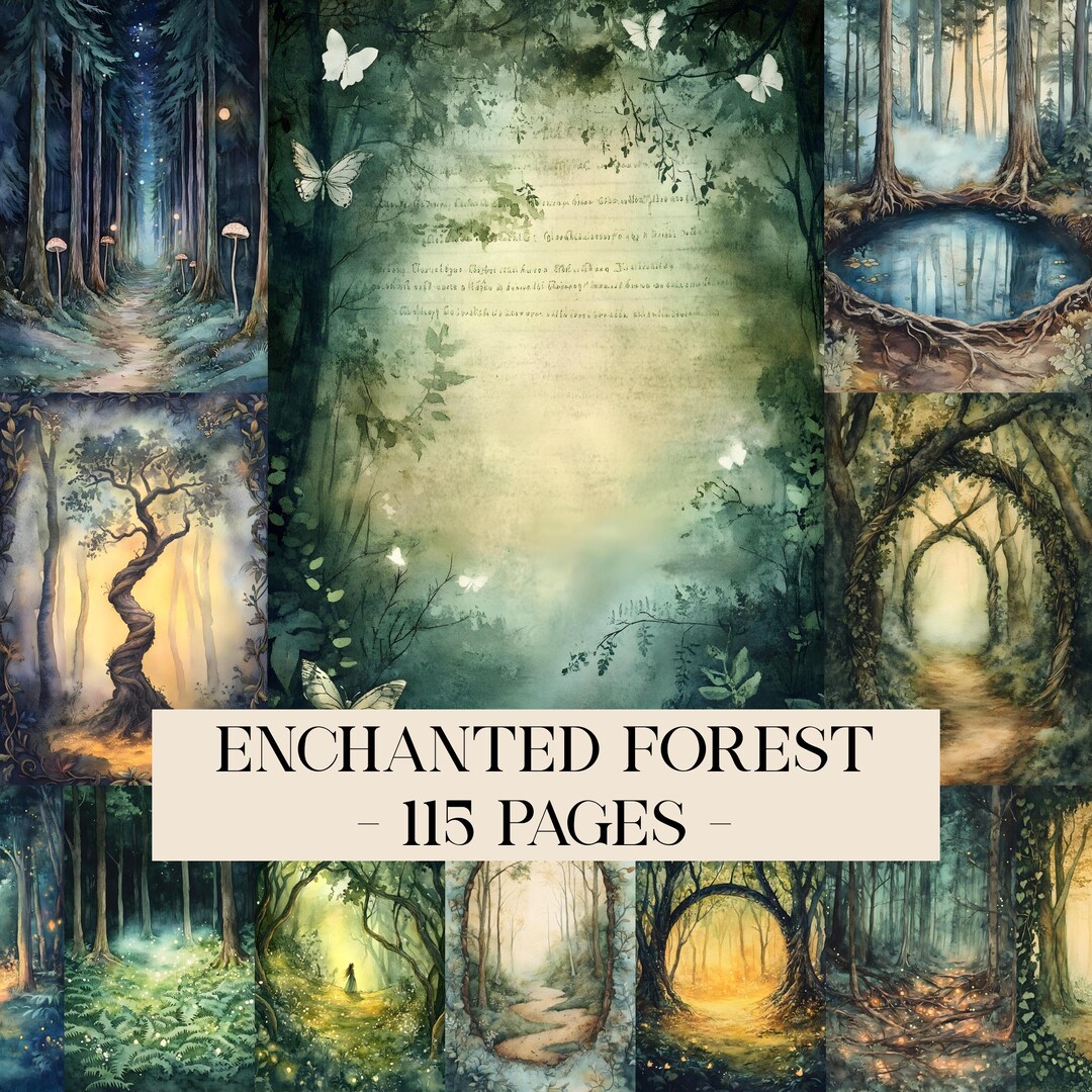 Enchanted Forest Junk Journal Pages, Fantasy Junk Journal Kit, Dark ...