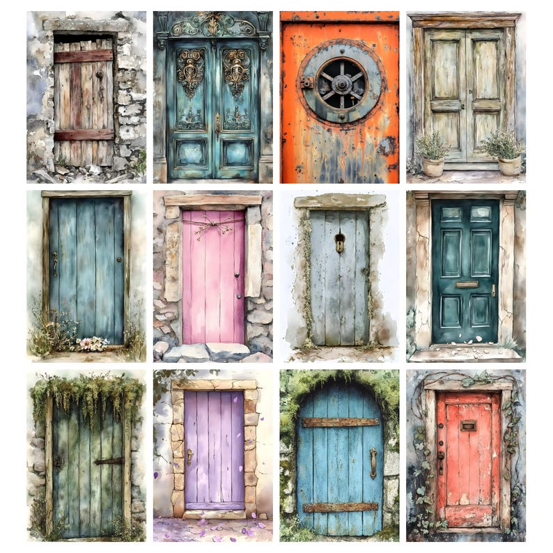 Old Doors Junk Journal Pages Rustic Vintage Doors Printable Junk ...