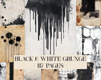Grunge Papers, Grunge Junk Journal Pages, Grunge Background, Grungy Papers, Distressed Papers, Black White Grunge, Grunge Printable Pages