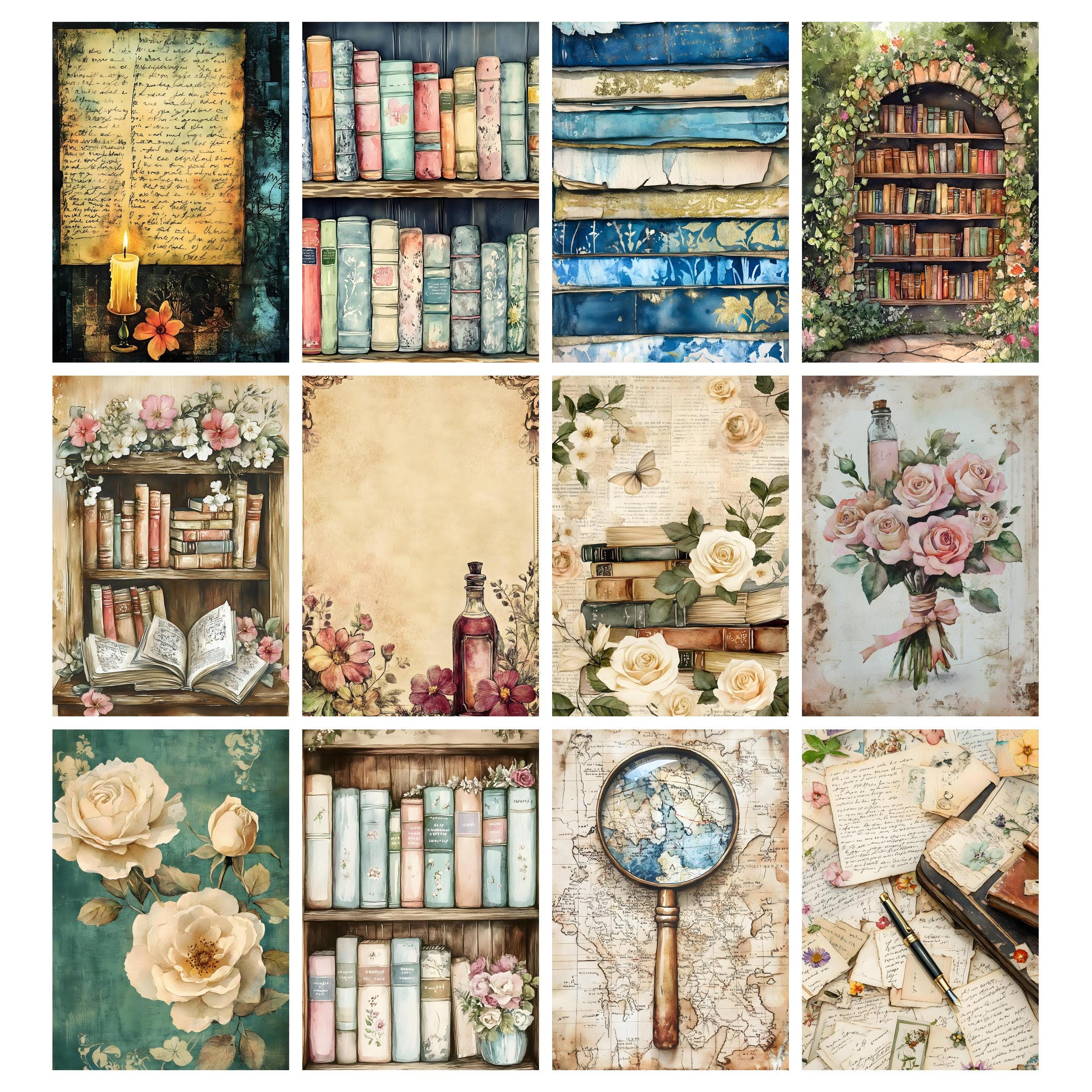 Manuscript Junk Journal Printable Kit Vintage Book Lover Paper Digital ...