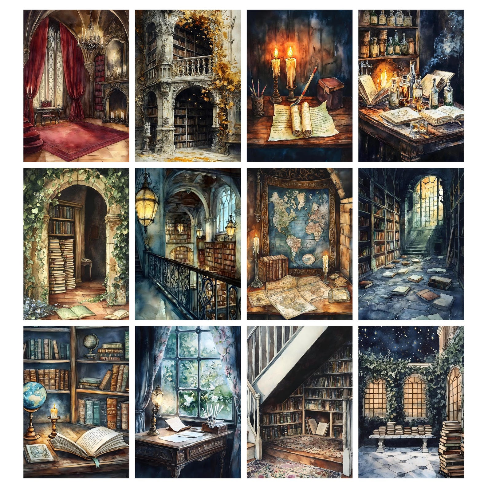 Dark Academia Junk Journal Pages, Gothic Library Junk Journal Kit ...