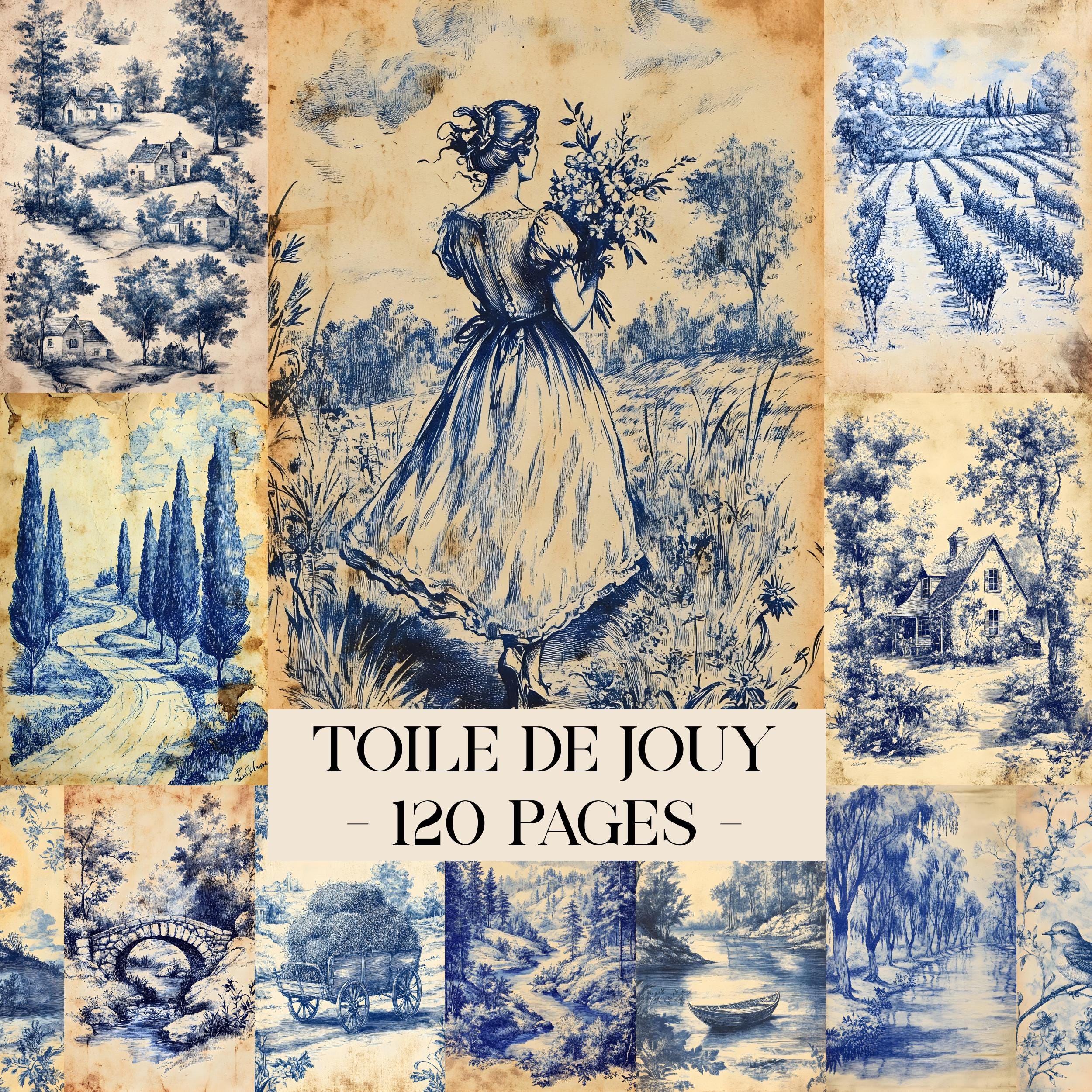 Vintage Toile De Jouy Junk Journal Pages, French Toile Journal ...