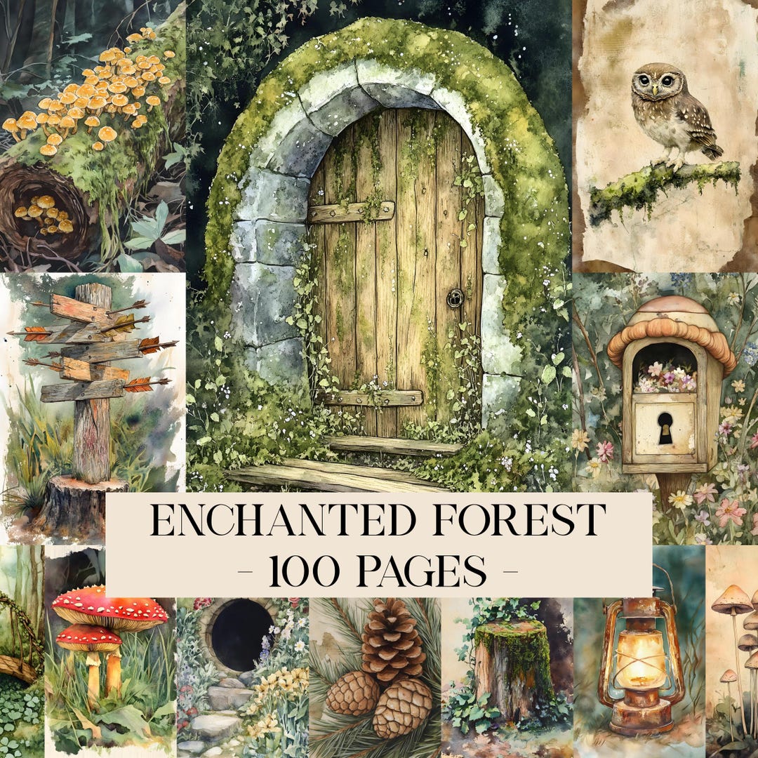 Enchanted Forest Junk Journal Pages, Forest Printable Collage Sheet ...