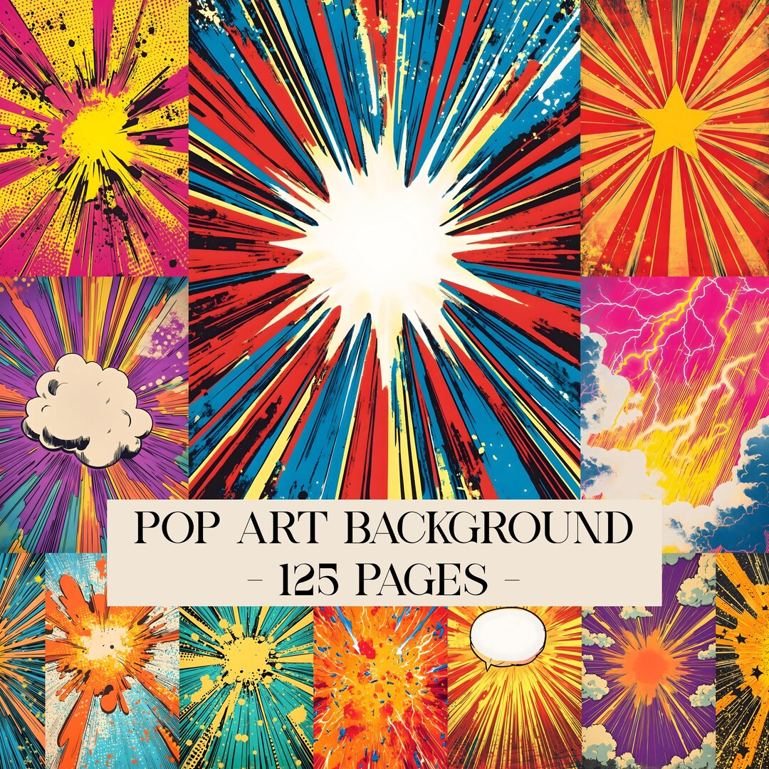 Pop Art Comic Backgrounds, Retro Comic Digital Papers, Comic Book ...