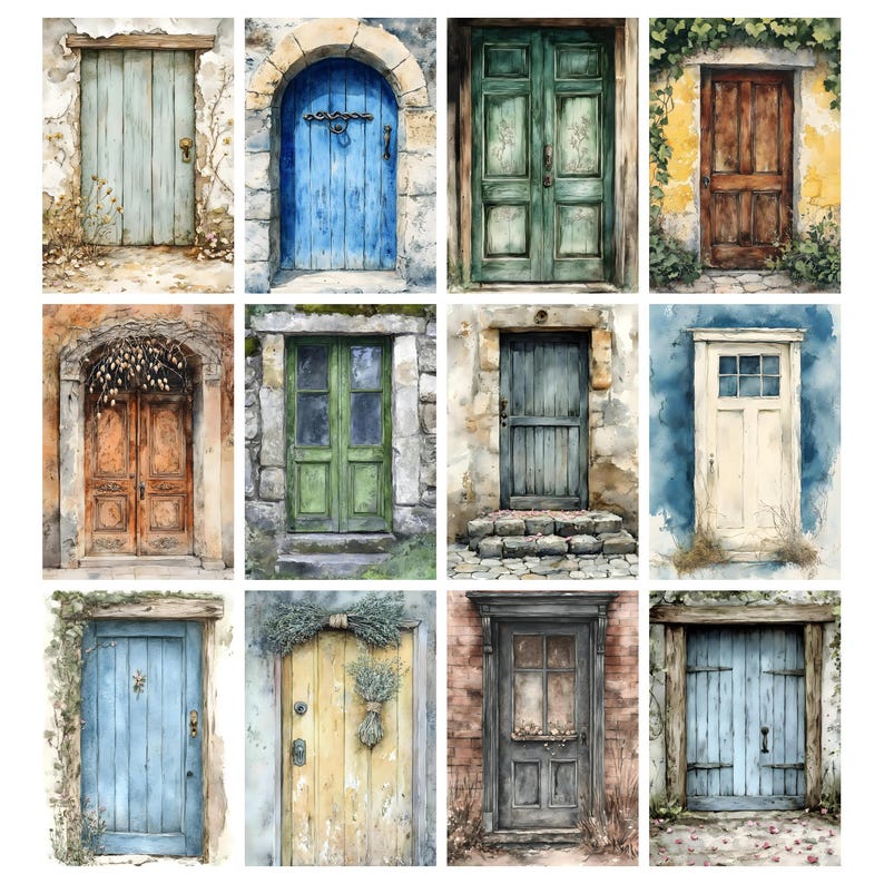 Old Doors Junk Journal Pages Rustic Vintage Doors Printable Junk ...