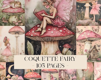 Coquette Fairy Junk Journal Pages, Fairy Journal Kit, Fantasy Junk Journal, Magical Junk Journal, Scrapbook Printable, Printable Paper