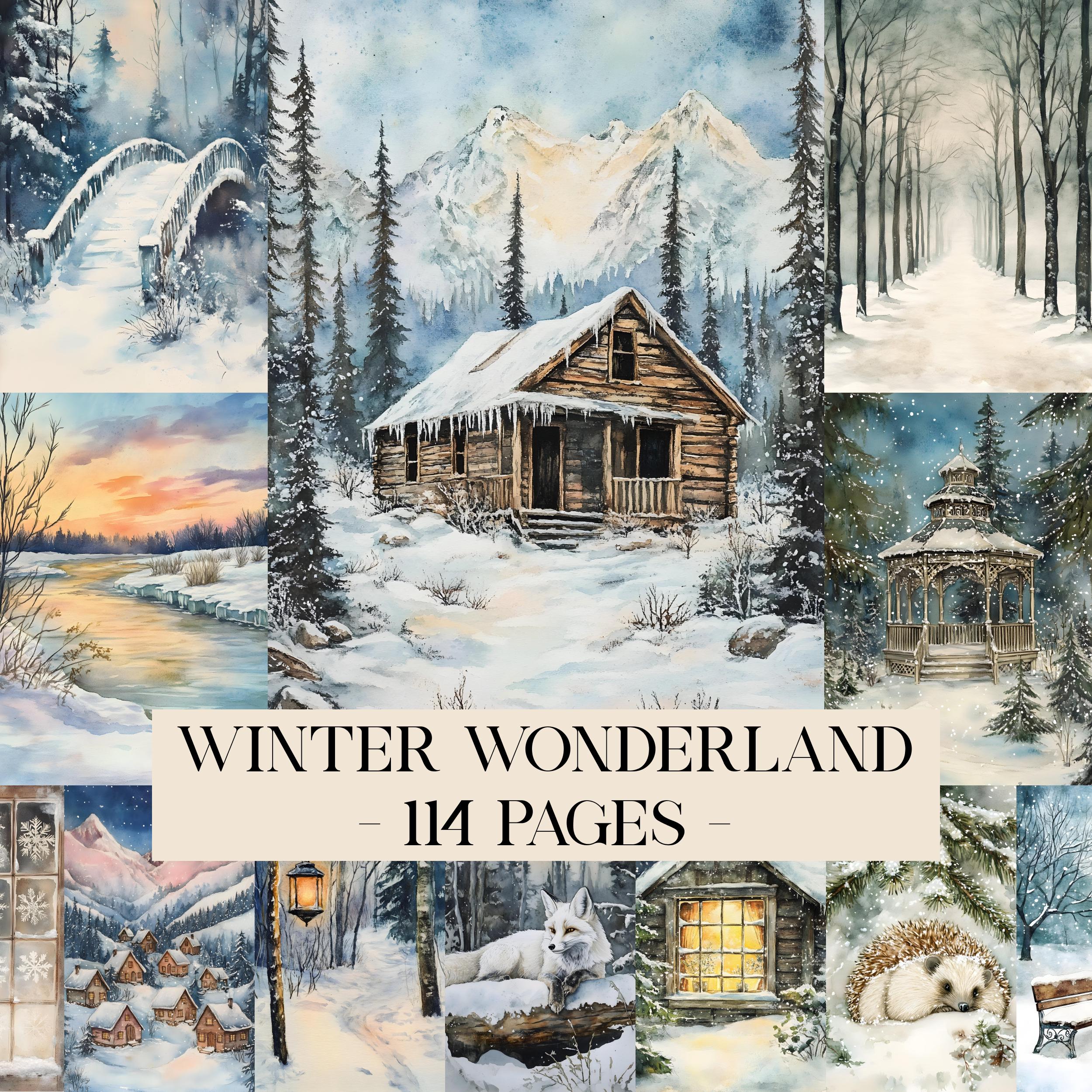 Winter Junk Journal Kit, Snow Collage Printable Journal Pages, Vintage ...