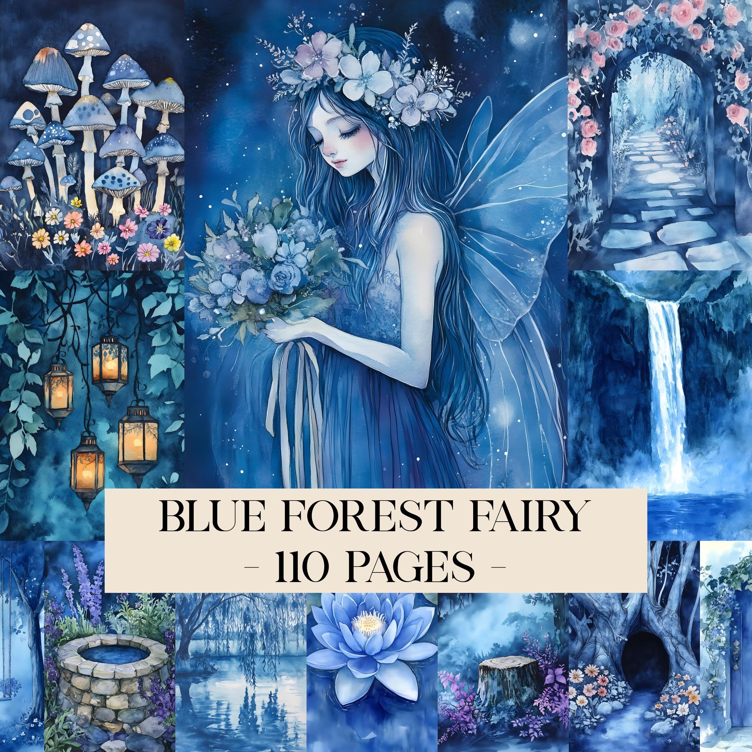 Blue Forest Fairy Junk Journal Pages, Enchanted Forest Junk Journal Kit ...