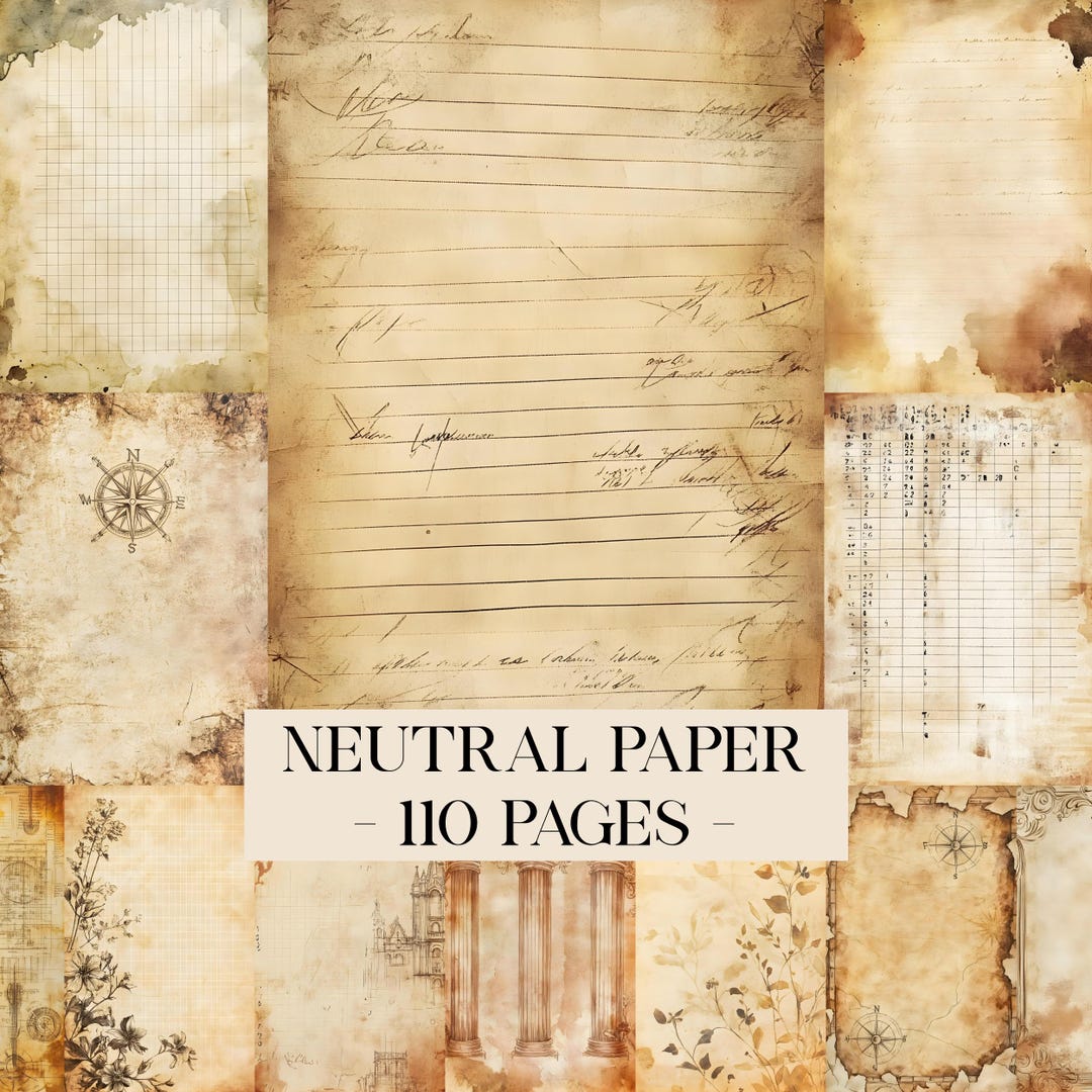 Neutral Paper Printable, Neutral Base Pages Printable, Shabby Chic ...