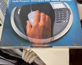 NOS-Sharper Image Multi-Purpose MousePad with Memo Recorder Open Box Retro MCM