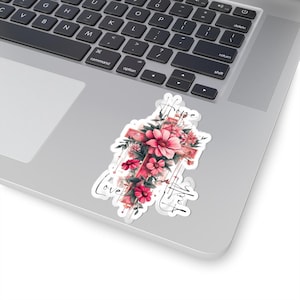 Floral Cross Kiss-Cut Stickers | Hope, Love, Faith Stickers, Inspirational Decals, Religious Sticker Pack, Bible Verse Stickers,