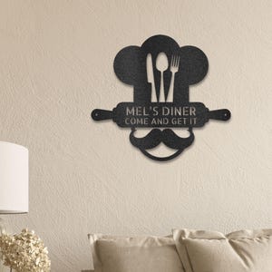 Custom Home Chef Metal Wall Art, Personalized Kitchen Sign, Cooking Enthusiast Gift, Rustic Culinary Decor, Chef Name Plaque for Home