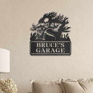 Screaming Demon Custom Metal Sign – Personalized Motorcycle Wall Art, Skull Rider Garage Sign, Gift for Biker Enthusiasts For Home Decor