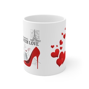 Ceramic Mug, Parisian Ceramic Coffee Cup, Eiffel Tower Tea Mug, Gift from France, Romantic Drinkware, French Travel Souvenir
