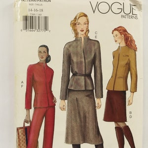 Sewing pattern for a Y2K Jacket, Skirt and Trousers, Office Skirt Suit or Pant Suit, Vogue 7389, Uncut Factory Folded