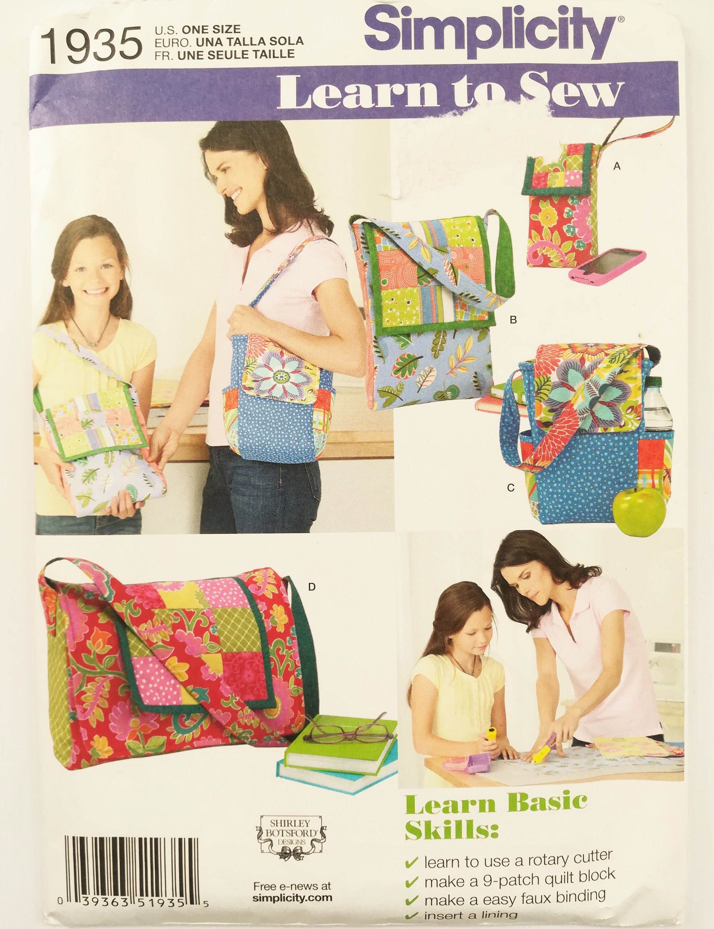 Sewing Pattern for Different Kinds of Handbags Shoulder Bags 