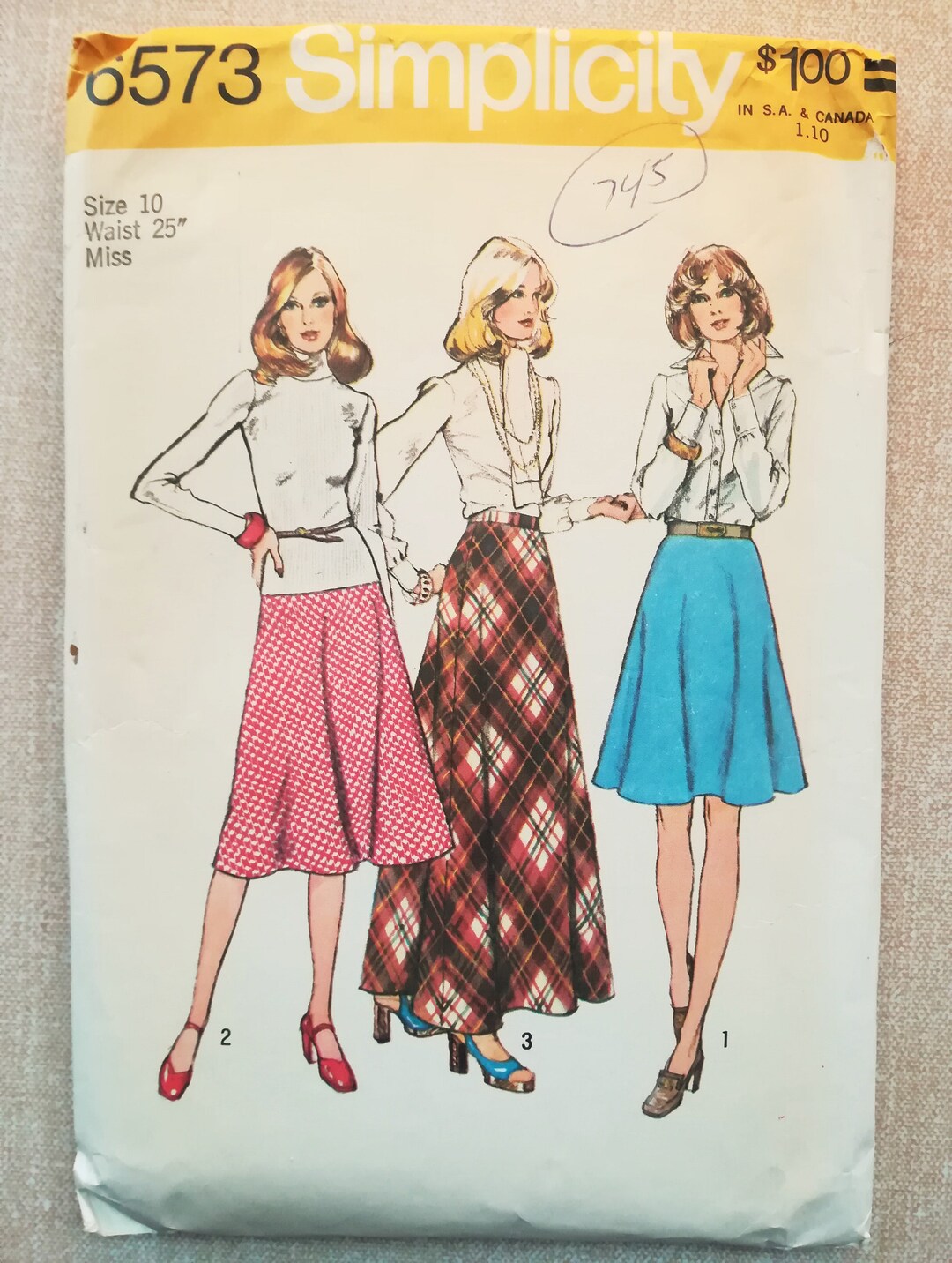 Sewing Pattern A Line Skirt Knee Length or Long Skirt in A line Simplicity 6573 Waist 25in Petite Misses Girls Sewing Pattern Etsy Australia