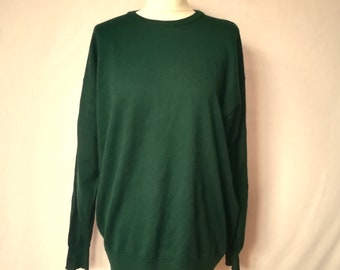 Lammwolle Pullover Pringle of Scotland Emerald Grün Quiet Luxury Old Cash Jumper Größe L