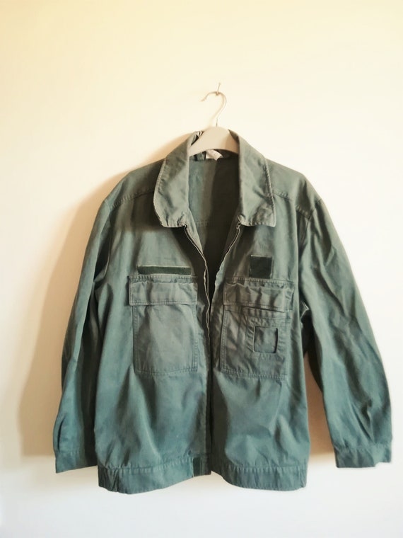 French Army Jacket J Veyrier Vintage Chore Jacket Military Shirt