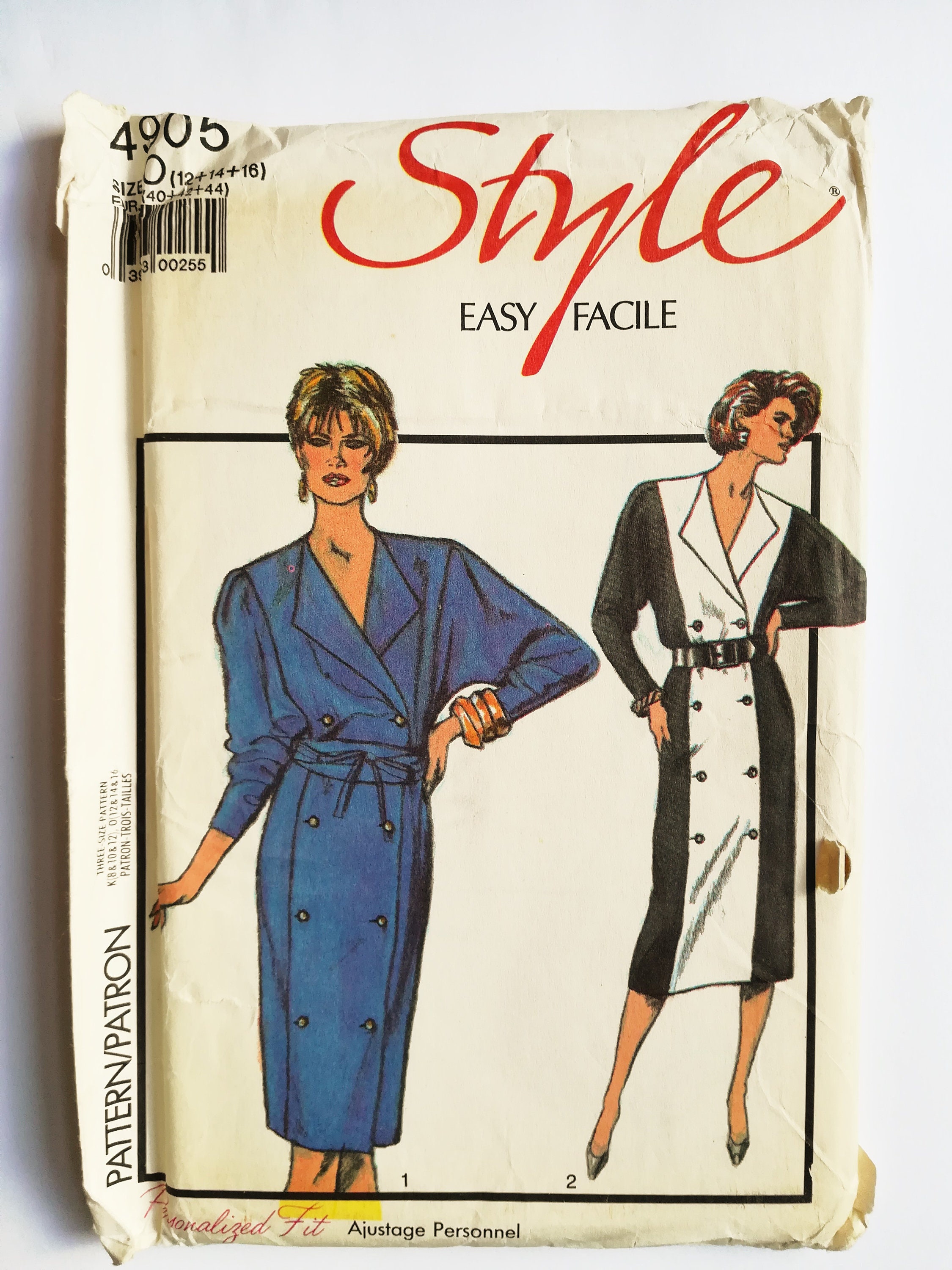 Vintage 80er Kleid Schnittmuster Mit Fledermaus Armel Etsy