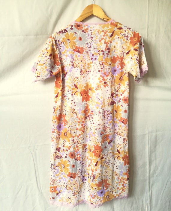 Floral Nightgown Lingerie Dress Nylon with Lace a… - image 3