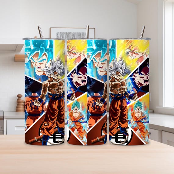 dragon ball goku tumbler wrap 20oz skinny sublimation design