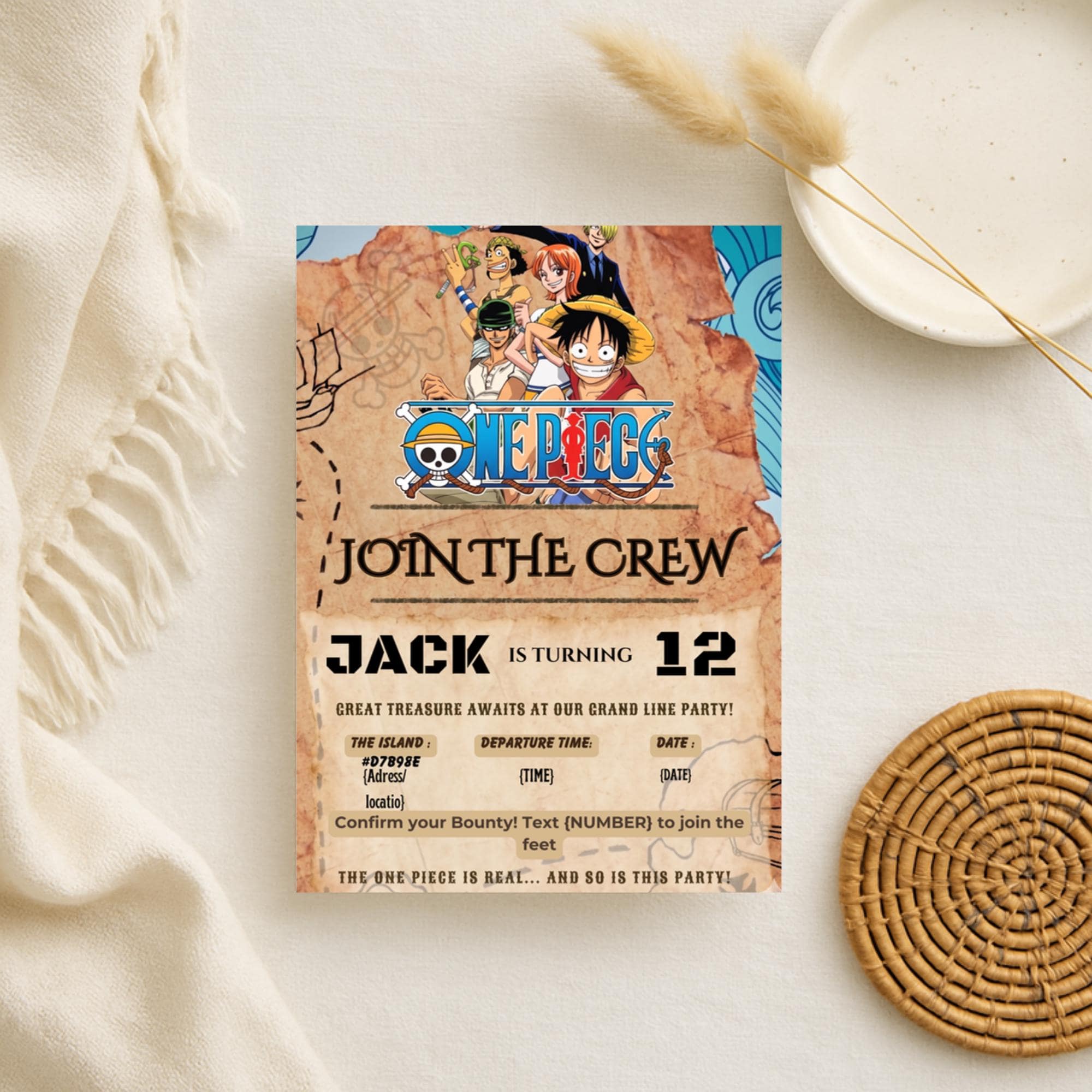 One Piece Birthday Card - Etsy