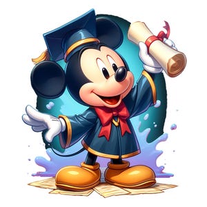 Mickey Mouse in Graduation Bundle Design