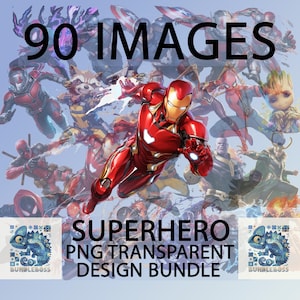 90 PNG Superhero Premium Images Design Bundle