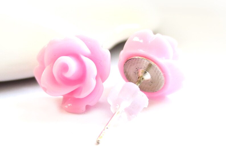 Light Pink Rose Stud Earrings SALE