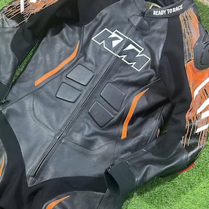 KTM Racing Leather Motorcycle Suit: MotoGP Style Track Gear