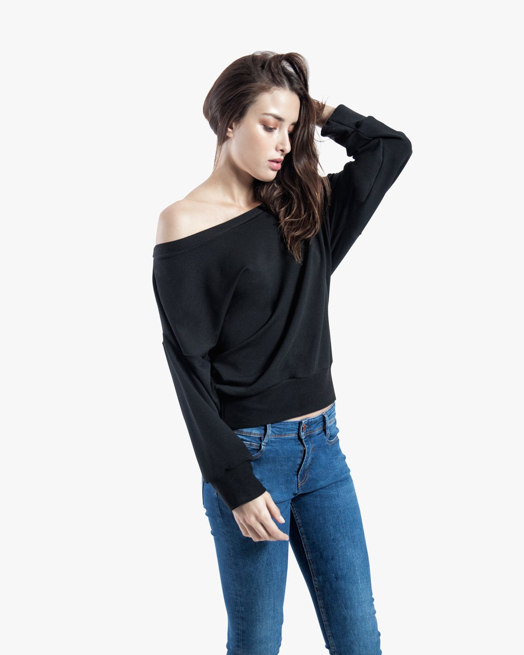 Off Shoulder Sweatshirt off Shoulder Sweater Slouchy Sweater