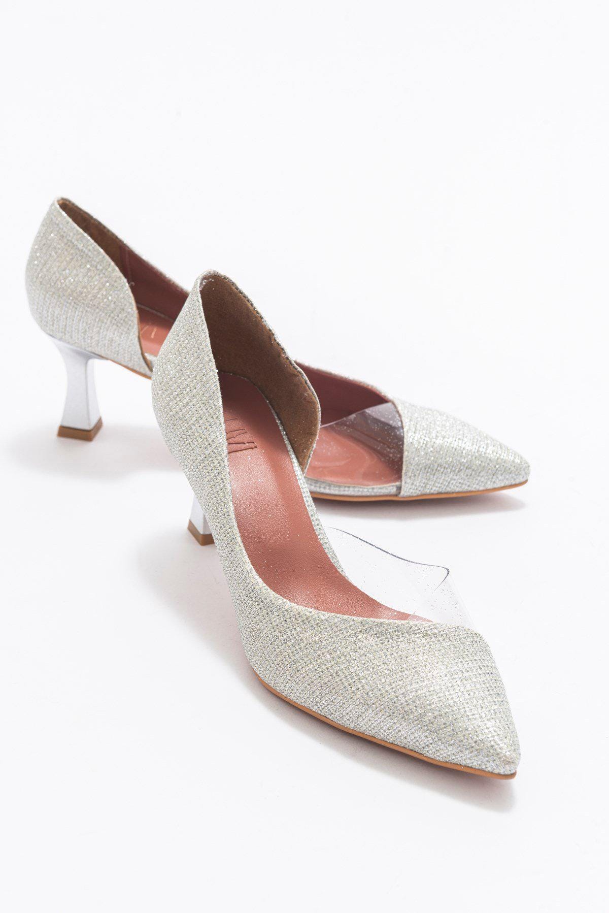 Shoes for Prom Heels Clear Silver