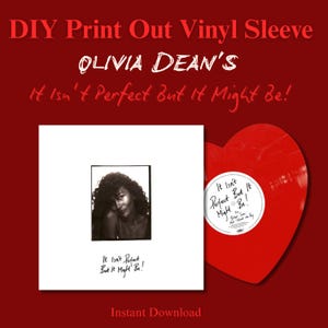 Olivia Dean &quot;No es perfecto, pero podría serlo&quot;. Funda de vinilo DIY. Impresión en casa. Plantilla instantánea de disco de vinilo personalizado. Descarga digital.