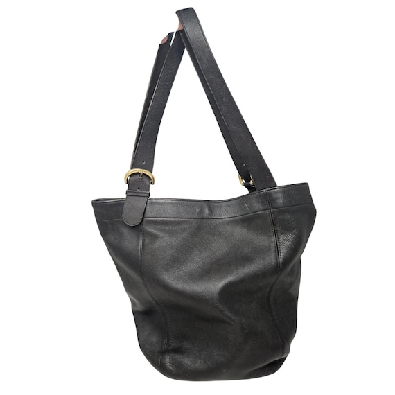 Vintage 90 Coach 4082 Soho Duffle Black Leather US Made Tote Bag