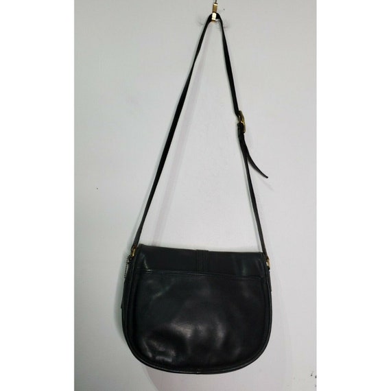 Vintage Coach Black Leather Saddlebag Bag Buckle … - image 10