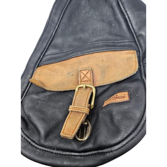 L.L. Bean Ameribag Black Leather Sling Backpack Gorpcore 