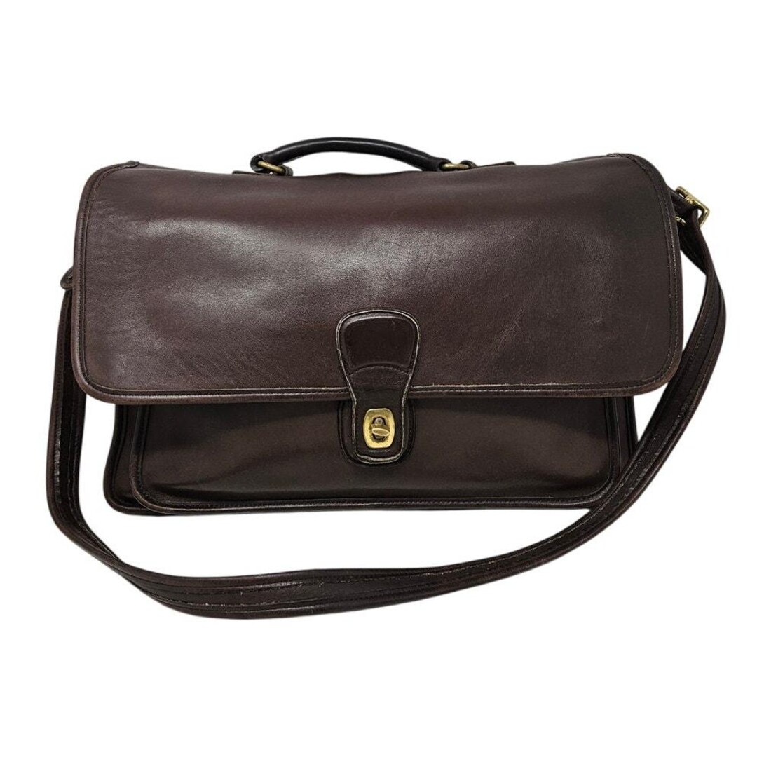 Vintage 90s Coach 5180 Dark Brown Briefcase Luggage Laptop Messenger ...