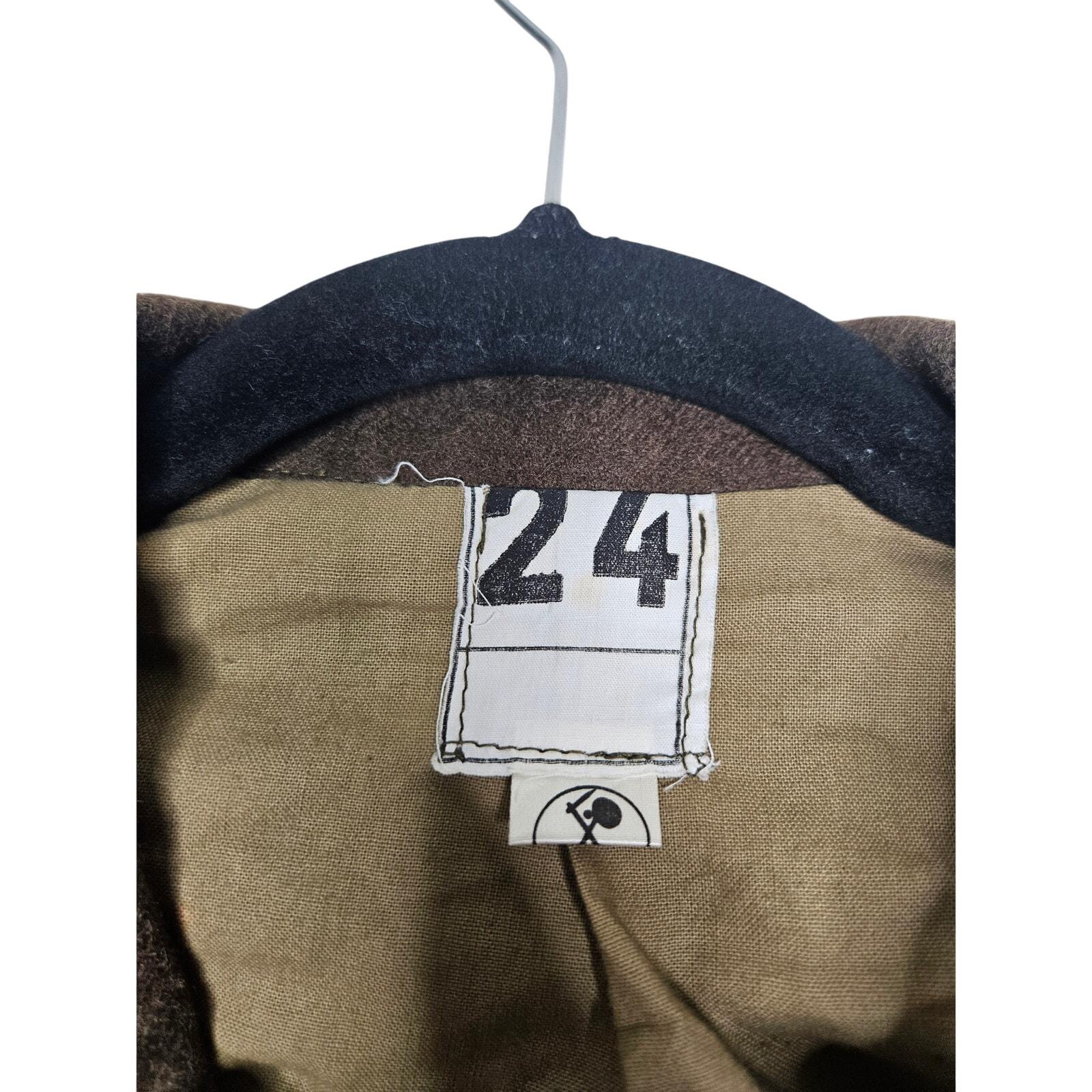 Vintage 40s 50s French Wool Military Ike Jacket Cropped Green Gold