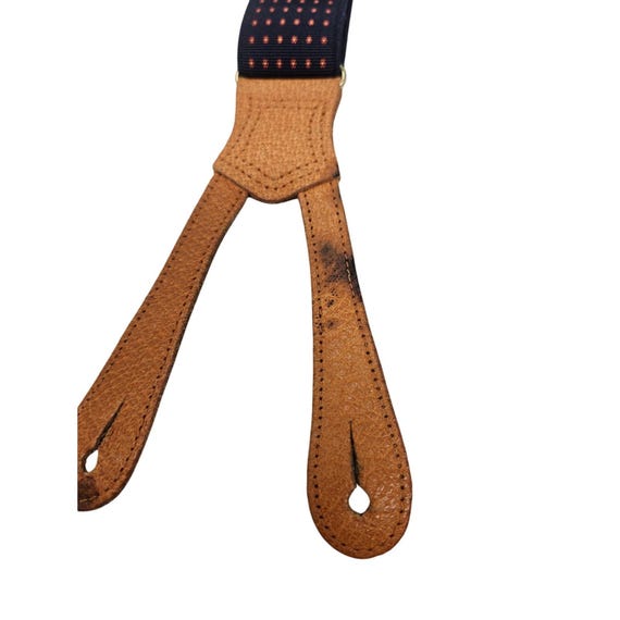 Vintage 90s Polo Ralph Lauren Suspenders Navy Dot Classic  display picture 2