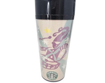 Vintage 90s Starbucks Travel Mug Global Village ThermoServe Coffee Jester