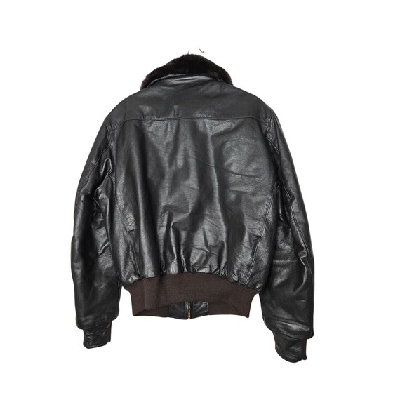 Vintage 80s L.L. Bean 44 Brown Leather Bomber Jacket