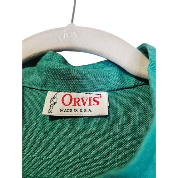 Vintage 80s Orvis 20 Kelly Green Shirt Dress Butt… - image 4