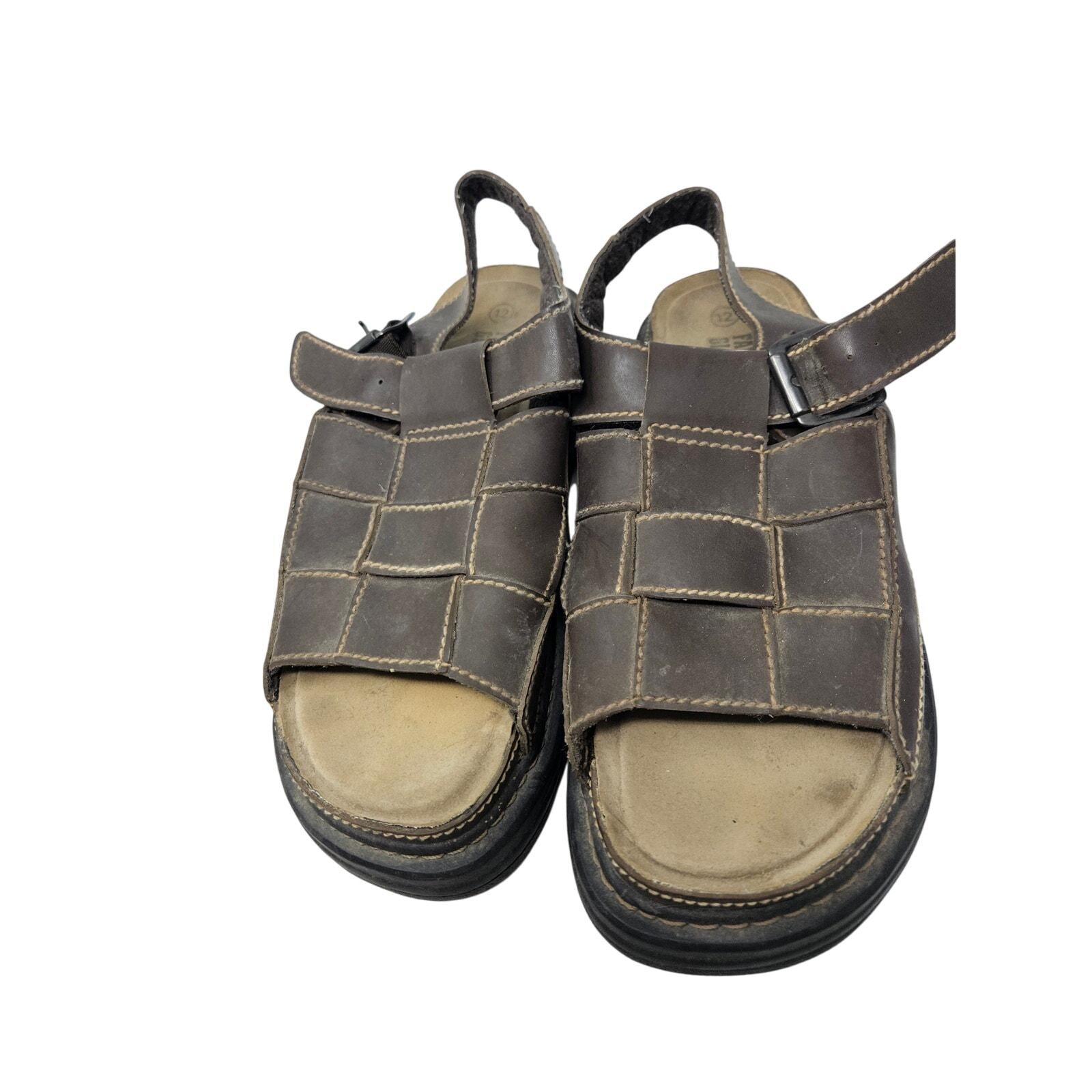 Vintage Y2K Faded Glory 12 Brown Leather Chunky Gorpcore 