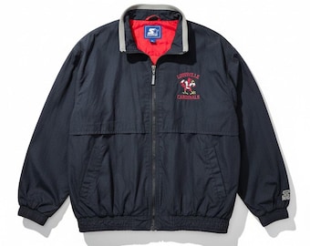Vintage Y2K Louisville Cardinals Starter Jacket L Black Full Zip Windbreaker