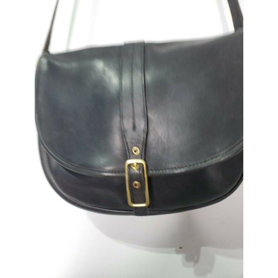 Vintage Coach Black Leather Saddlebag Bag Buckle … - image 7