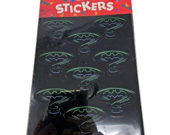 NEW Vintage 1995 Batman Forever Gibson Greetings 4 Sticker Sheets Logo Bat Sign