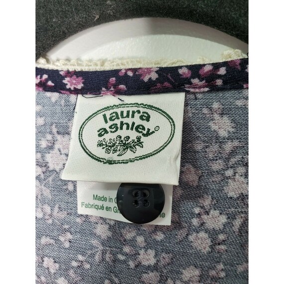 Vintage Laura Ashley 8 Purple Floral Lace Collar … - image 3