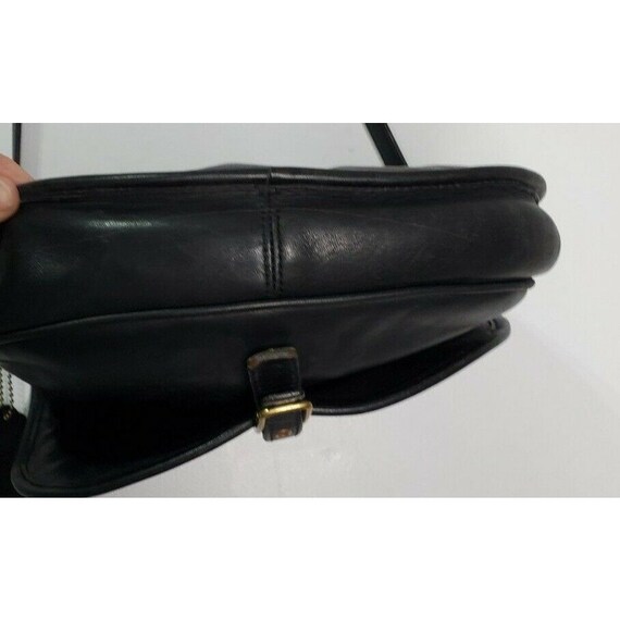 Vintage Coach Black Leather Saddlebag Bag Buckle … - image 4