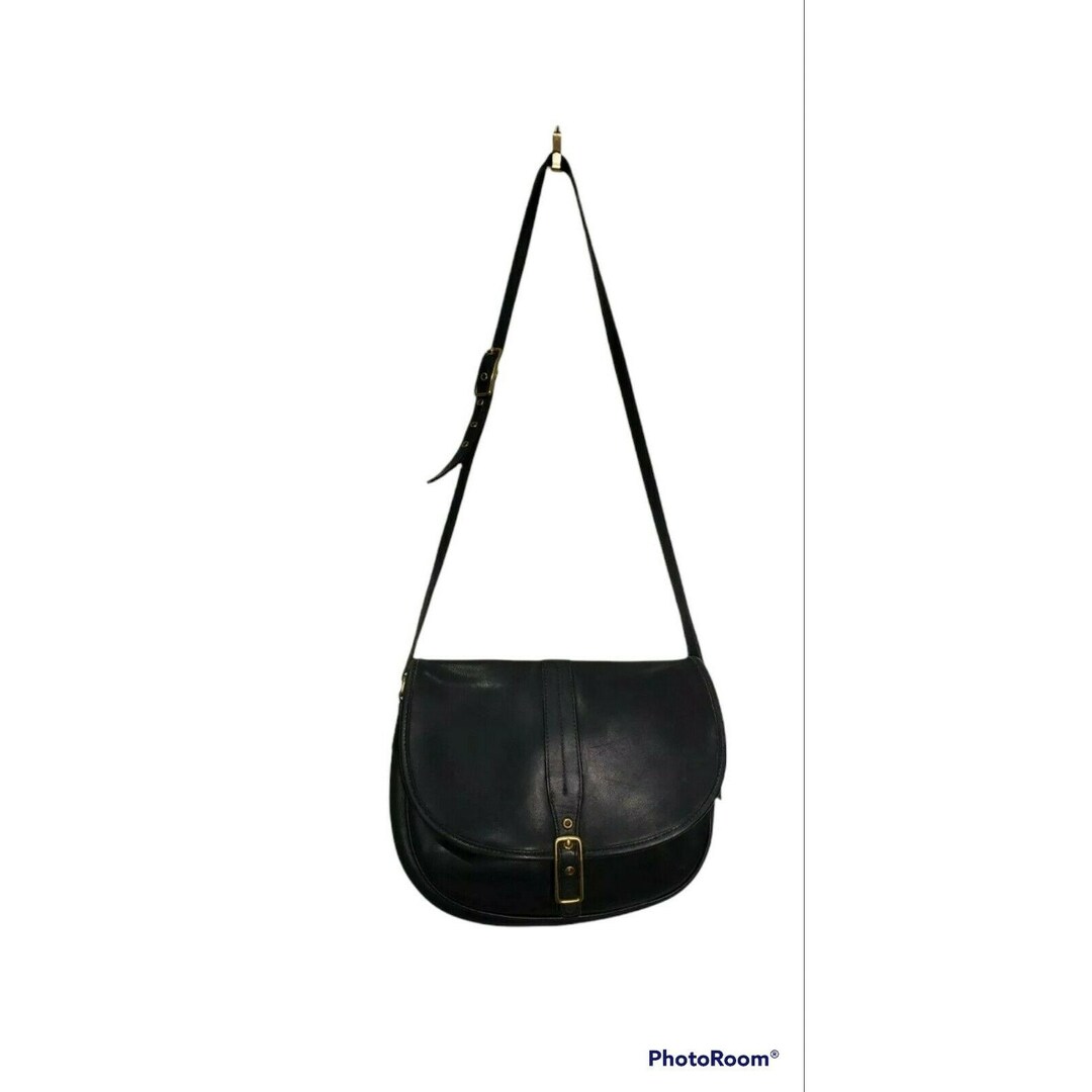 Vintage Coach Black Leather Saddlebag Bag Buckle 9824 Classic Etsy